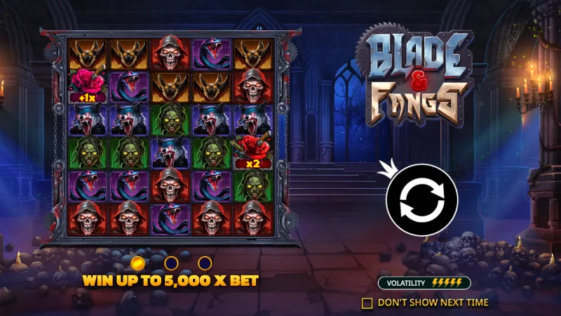 Blade & Fangs online pokie by Pragmatic Play — in-game view