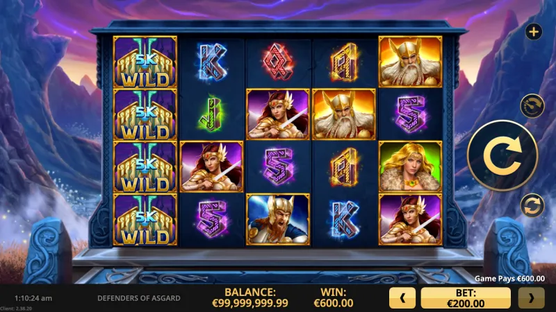 Defenders of Asgard online pokie by High 5 Games — in-game view