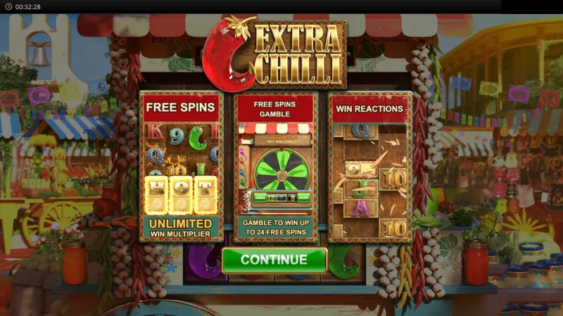 Extra Chilli online pokie by Big Time Gaming — in-game view